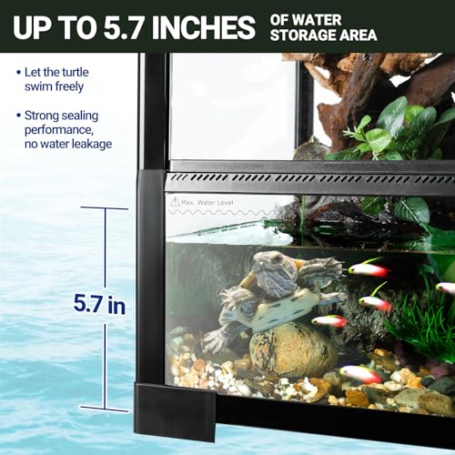 REPTI ZOO 100 Gallon Extra Tall Large Reptile Tank, 36x18x36 Vertical Reptile Terrarium with Mesh for Chameleon Arboreal Lizard Frog, Water-Land Turtle Tortoise Aqua Tank with Drainage Pipe