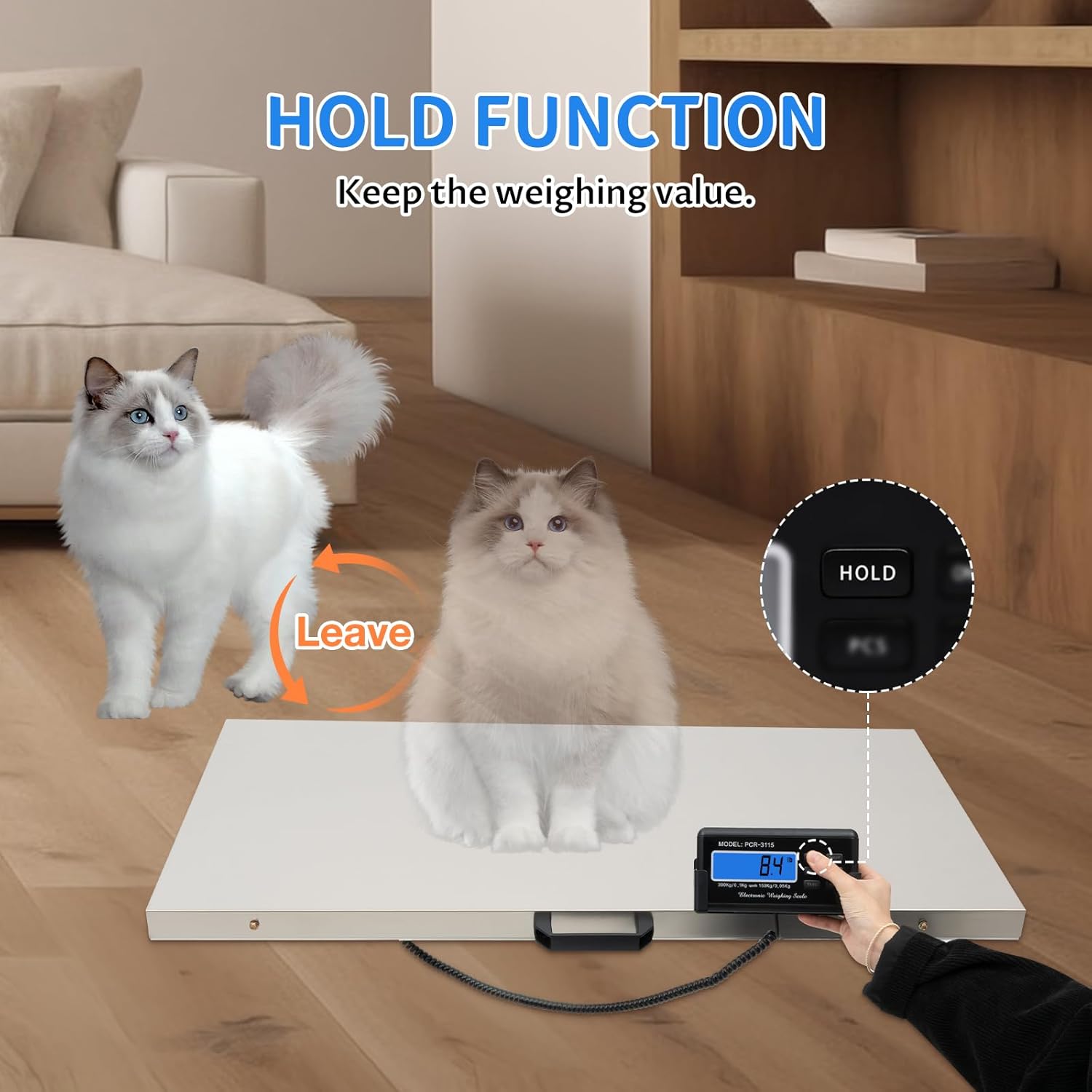 Veterinary Scale-Digital Pet Scale-Max 660lbs Digital Livestock Scale, Heavy Duty Postal Scale Pet Scale Dog Scales with Power Adapter for Vet Animal Pet Cat Dog