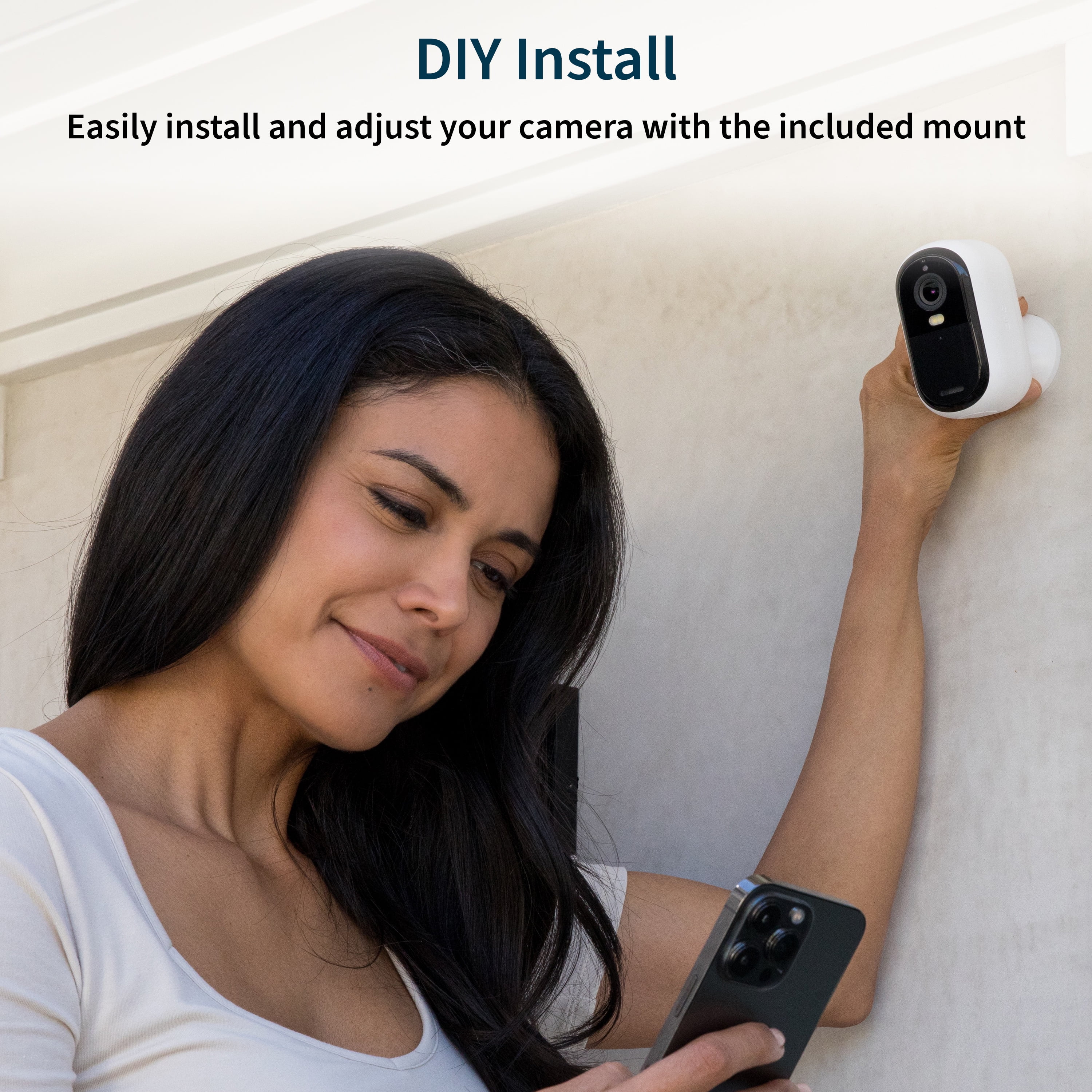 Arlo Essential Outdoor Camera 2K (2nd Generation) - Wireless Security Surveillance Camera - 3 Cam - White, VMC3350-1WMNAS