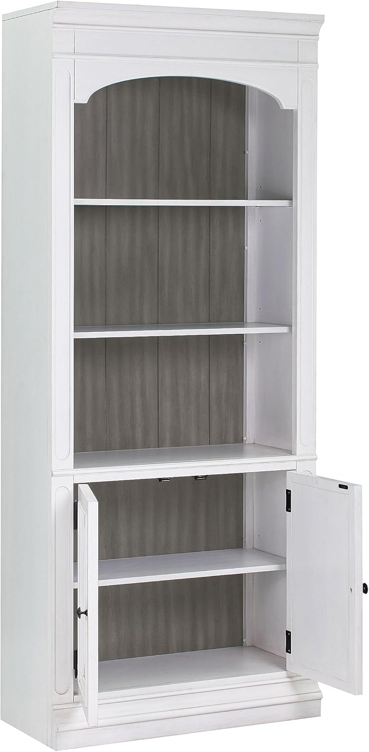 Tov Furniture Roanoke Transitional 78" Wood Bookcase in White Finish