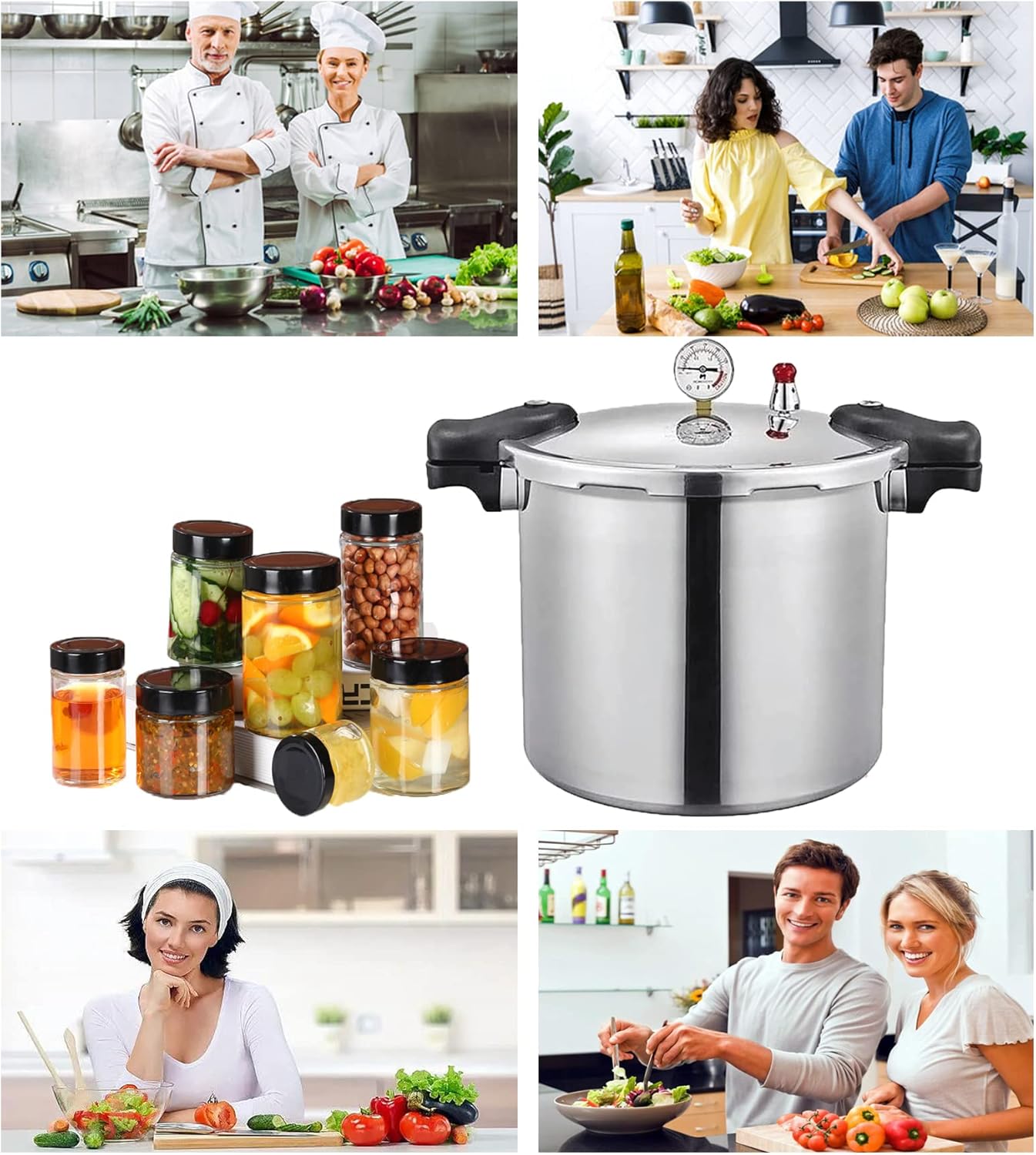 25 Quart Pressure Canner Cooker & Induction Compatible Built-in luxury digital pressure gauge With 1 steaming tray & Pressure release 13 PSI (+/- 5 Percent) Delivery from US