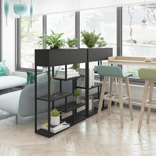 Bookshelf 4 Tier Modern Bookcase, Multifunctional Flower Stand and Bookshelf, Modern Plant Display Rack for Home Decor, Freestanding Open Book Shelves for Bedroom,Office, White