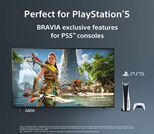 Sony 4K Ultra HD TV A80K Series: BRAVIA XR OLED Smart Google TV with Dolby Vision HDR and Exclusive Features for The Playstation® 5 XR55A80K- 2022 Model (Renewed)