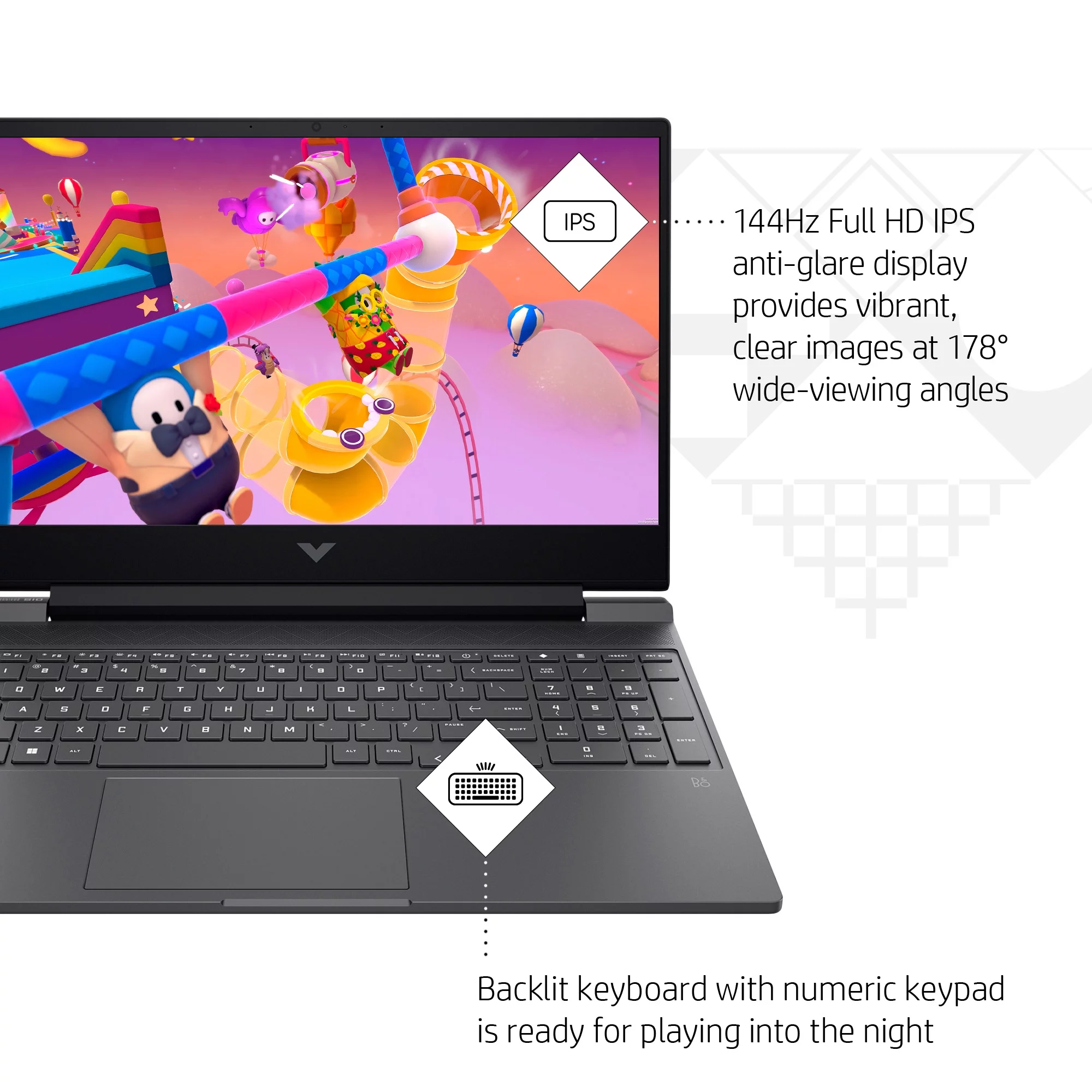 Victus 15.6" 144Hz Gaming Laptop, Intel Core i5-12500H, 16GB RAM, 512GB SSD, 15-fa1072wm