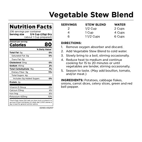 Augason Farms Vegetable Stew Blend Certified Gluten Free