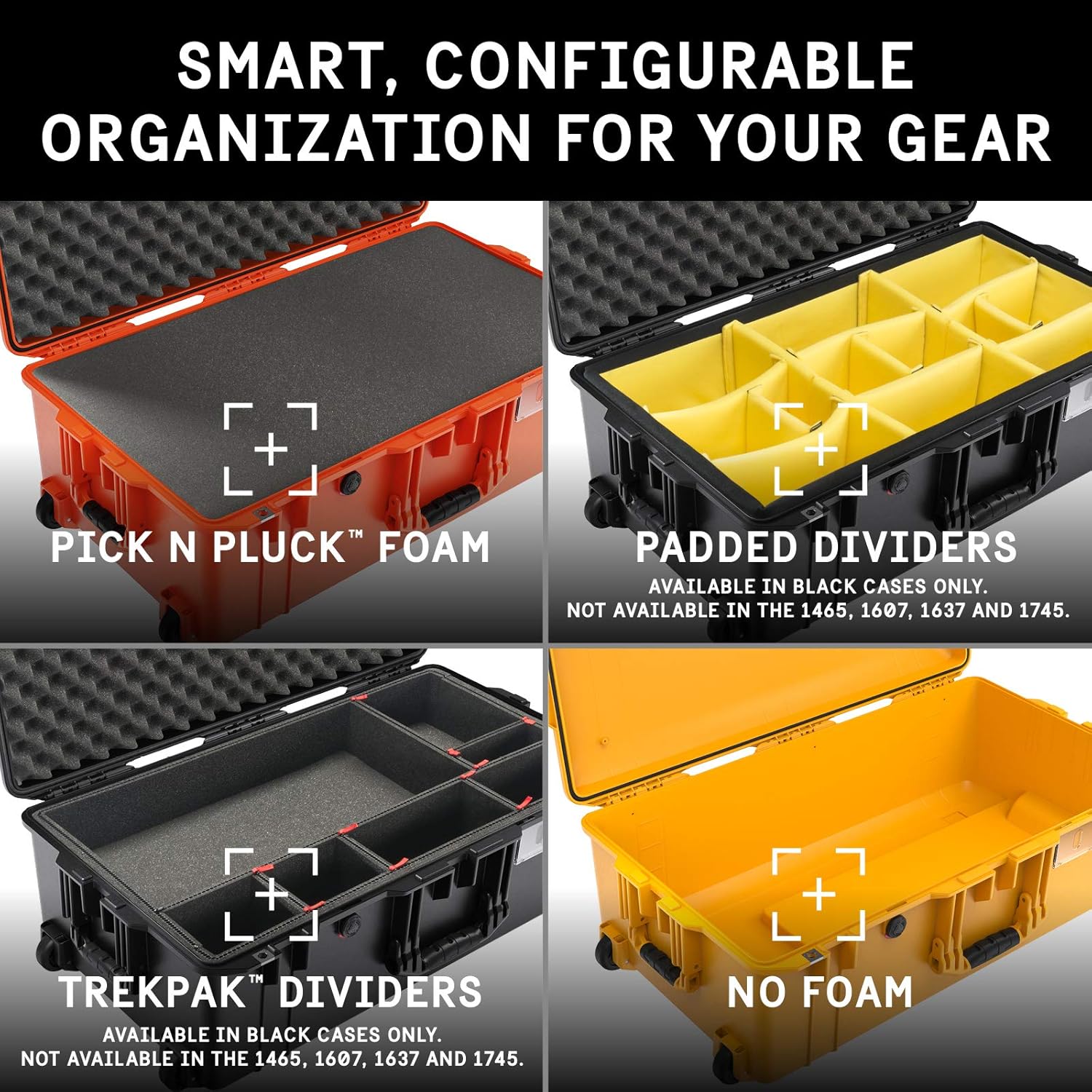 Pelican Air 1615 Case with Trekpack Dividers - Black