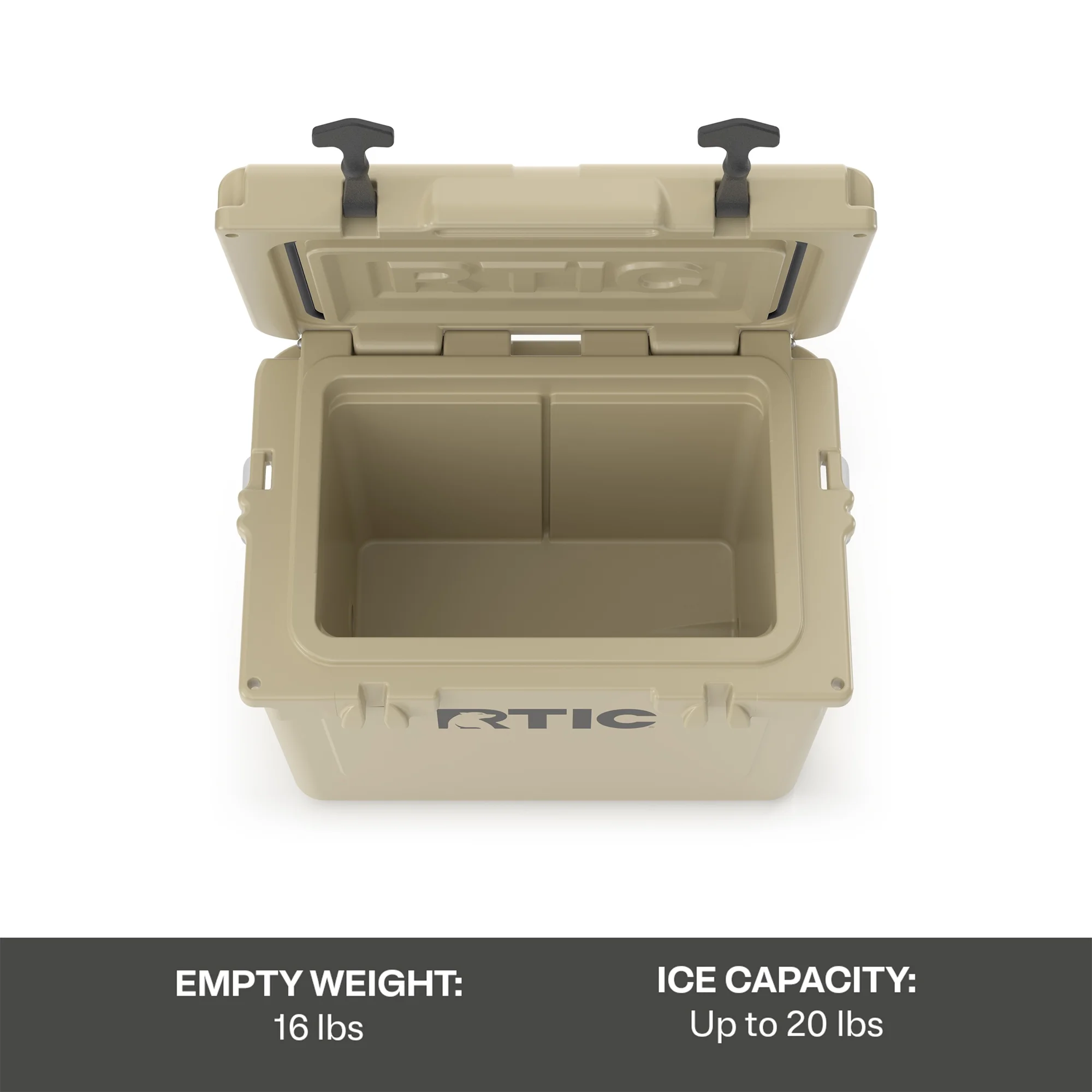 RTIC 20 QT Ultra-Tough Rotomolded Hard-Sided Ice Chest Cooler, Tan, Fits 30 Cans