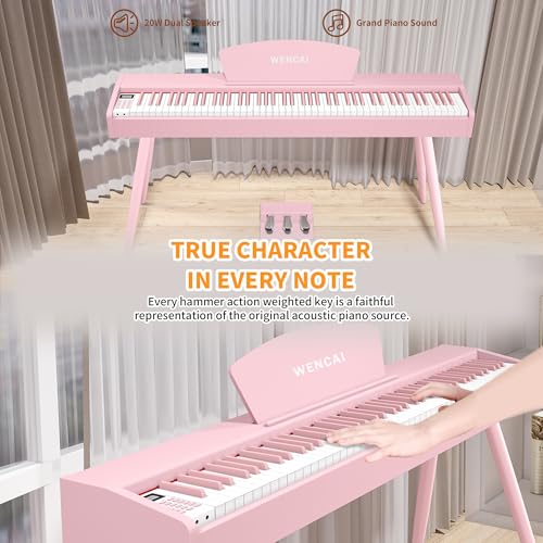 88 Key Fully Weighted Electric Piano Keyboard Hammer Action Full-size Digital Pianos for Beginners Adults Wooden Upright Piano with Sheet Music Stand Triple Pedal, Supports USB-MIDI Black