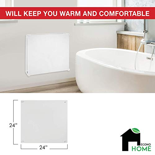 EconoHome Wall Mount Space Heater Panel - 400 Watt Convection Heater - Ideal for 120 Sq Ft Room - 120V Electric Heaterc