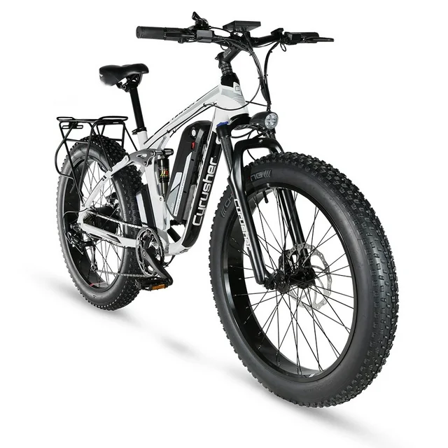 Cyrusher 750W Electric Bicycle Adult Foldable 4.0 Fat Tire Ebike Electric BikevSmart Commuter E-bike Blue LG/Samsung Cell 48V 13ah