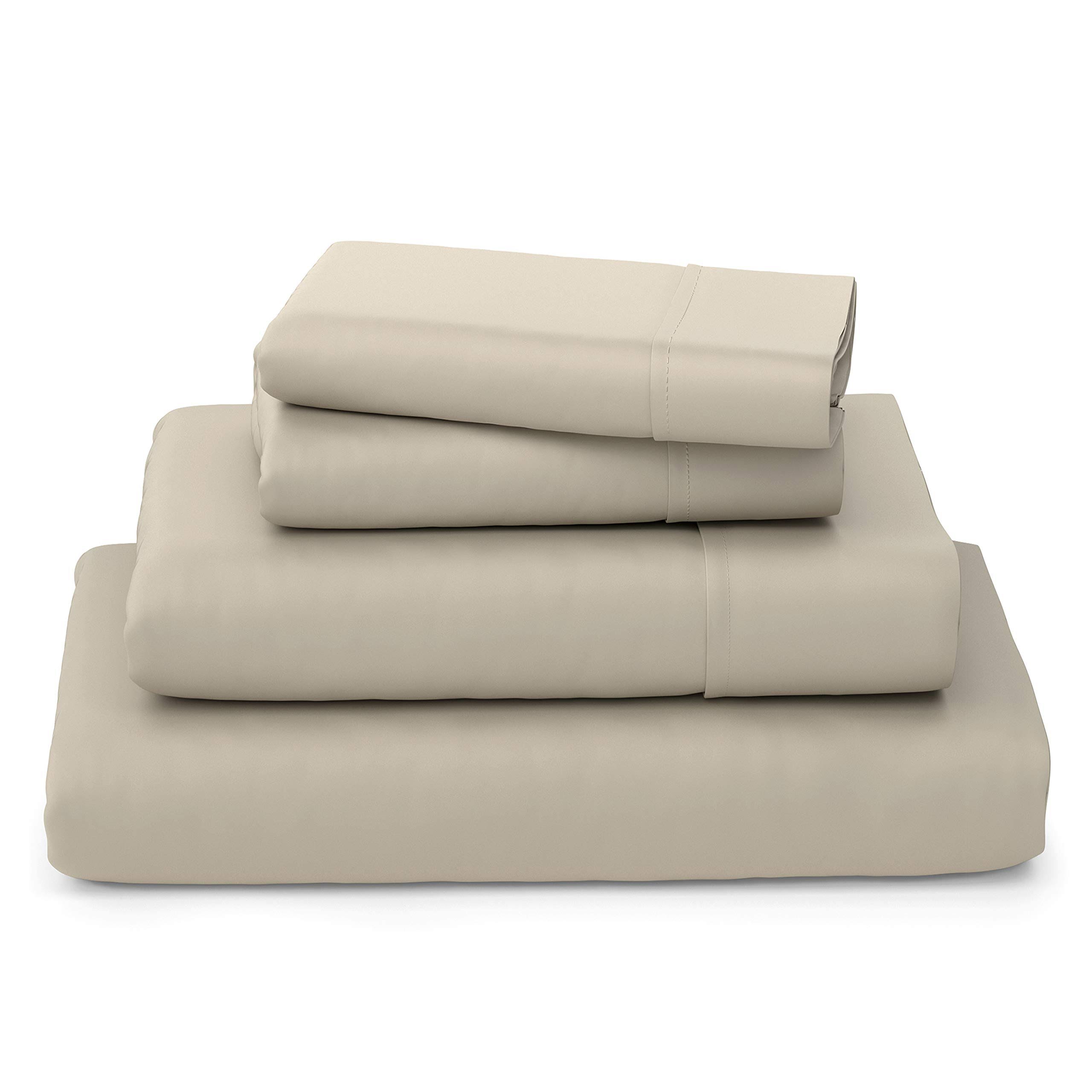 Cosy House Collection Luxury Bamboo Bed Sheet Set - Hypoallergenic Bedding Blend - 4 Piece - California King, Tan, Beige