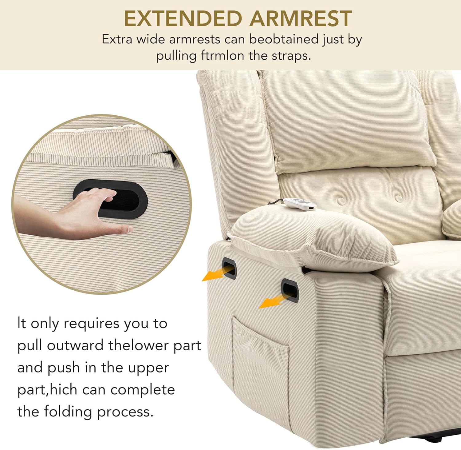 Euphoria Power Lift Massage Recliner Chair - Beige