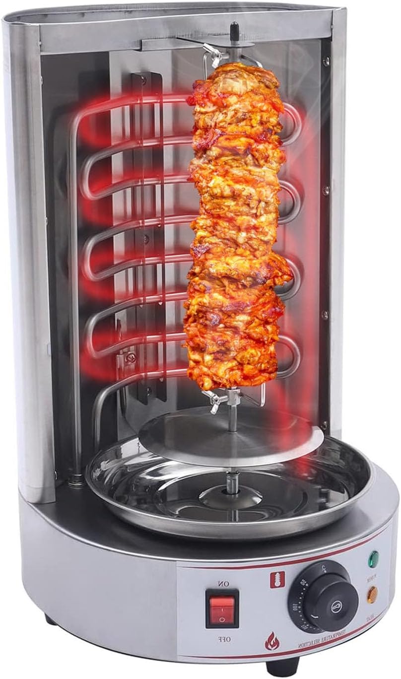 Vertical Chicken Rotisserie Oven, 3000W Electric Shawarma Grill Machine, Topcounter Doner Kebab Grill Machine Meat Grill Broiler with Double Heating Tubes, Commercial Gyro BBQ Grill Maker for Chicken
