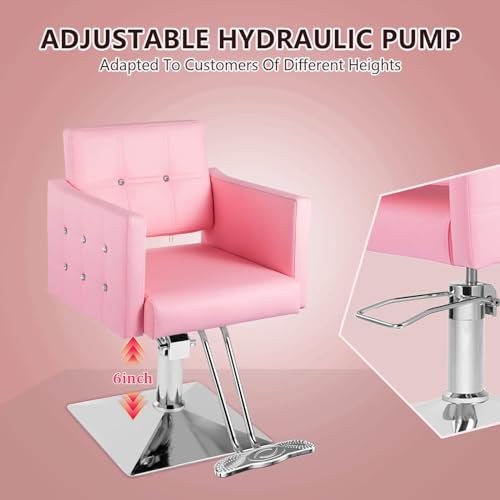 Styling Chair for Hair Stylist,Wide Seat Hydraulic Hair Salon Chair Barber Chair, 360° Swivel,Recline 135°，Beauty Spa Cosmetology Shampoo Hairdressing Braiding Tattoo Chair for Women Men