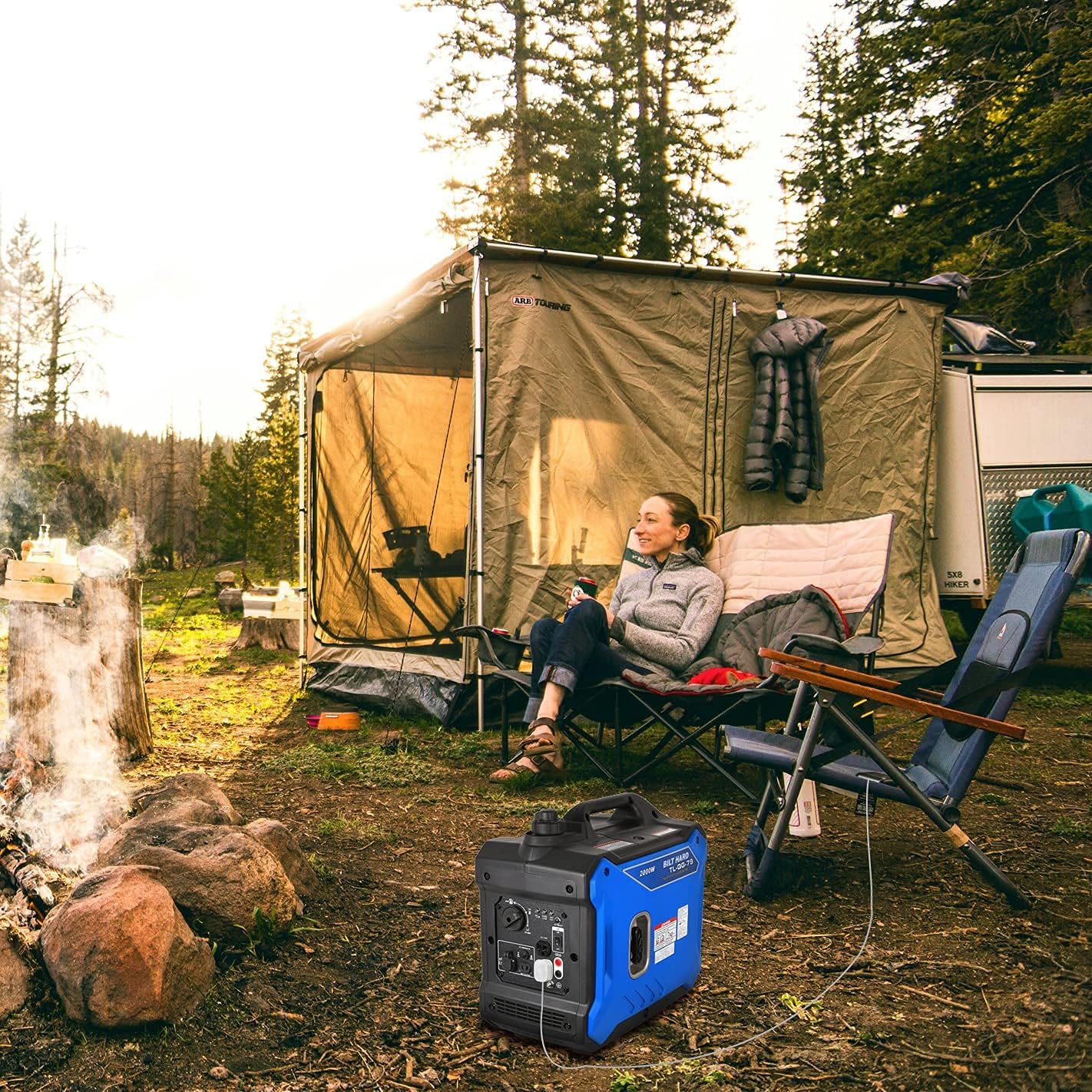 BILT HARD Portable Inverter Generator 2000 Watt, Quiet Outdoor Generator, Gas Powered, for Camping Travel Home Emergency, EPA & CARB Compliant