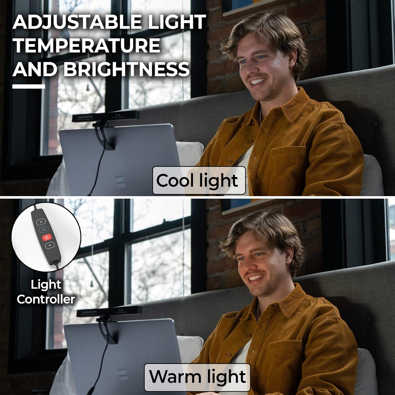 HumanCentric Video Conference Lighting, Webcam Light and Zoom Light for Streaming, Monitor and Laptop Light for Video Conferencing, Remote Work Zoom Lighting for Computer, Powered By USB-C, Single Kit