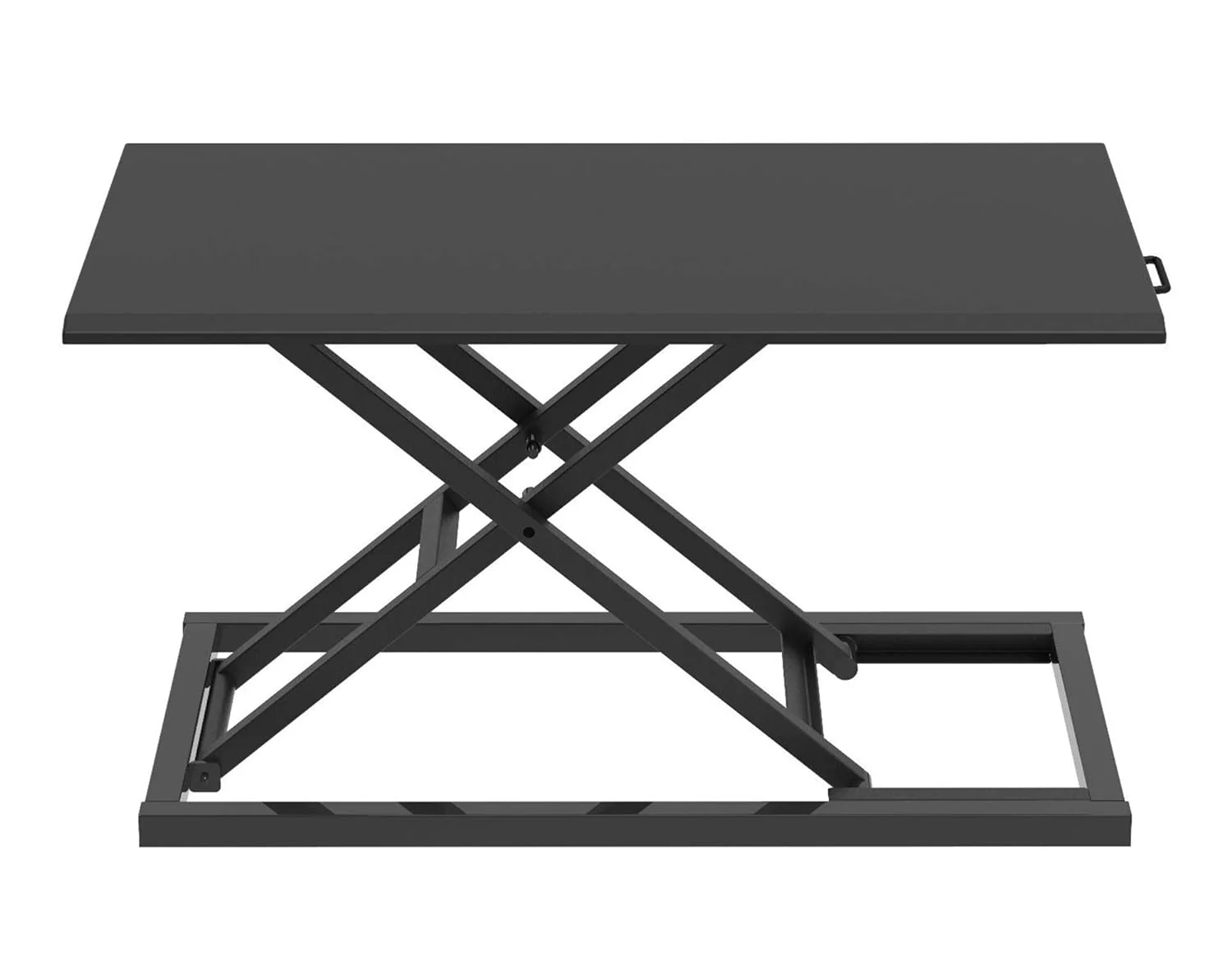Height Adjustable Portable Pneumatic Standing Desk Converter, Stand Up Desk Riser, Tabletop Computer Workstation - Black