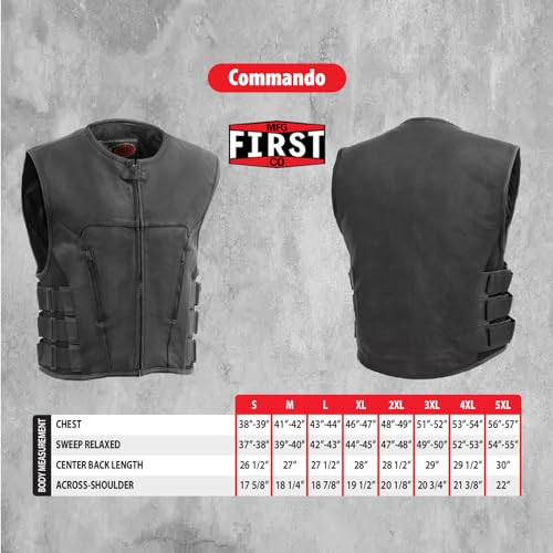 First Mfg Co - Commando - Men's Motorcycle Biker Riding Leather Vest