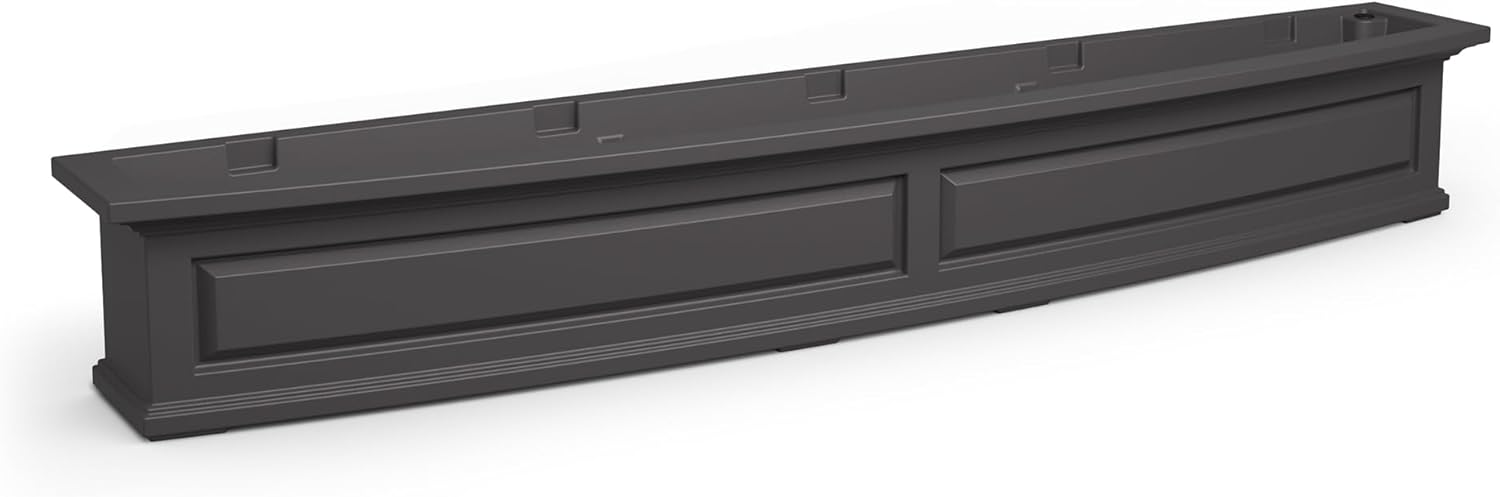 Nantucket 6ft Window Box - Graphite Grey - 72in L x 11.6in W x 10.2in H - with 6.5 Gallon Built-in Water Reservoir (4848-GRG)