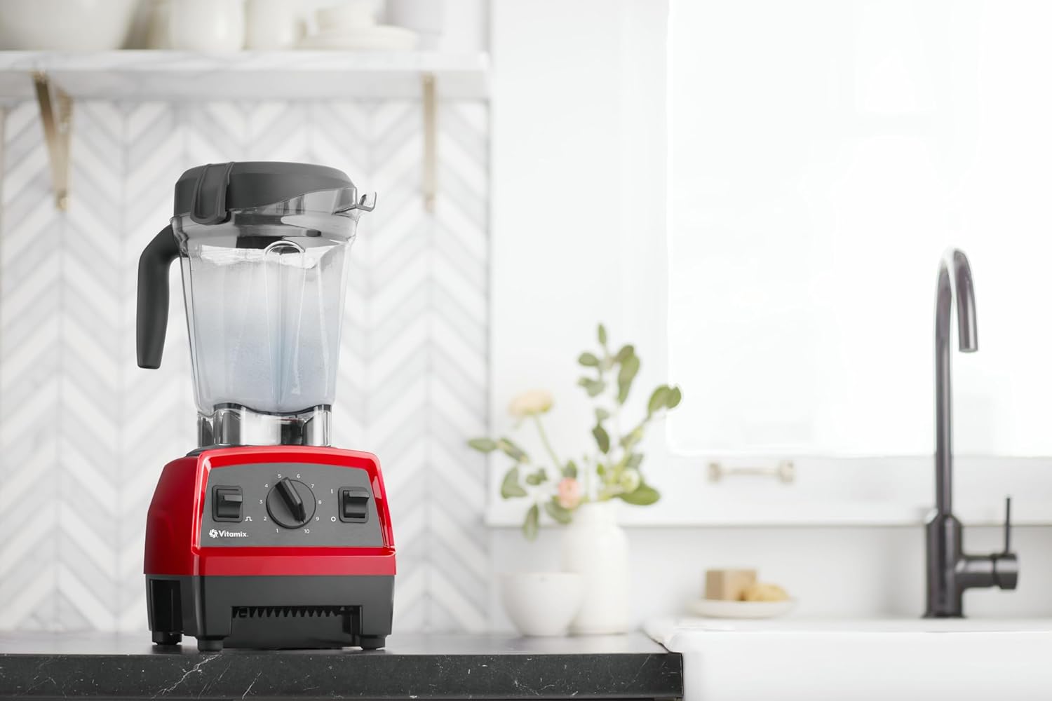 Vitamix Explorian Blender, Professional-Grade, 64 oz. Low-Profile Container, Red (Renewed Premium)