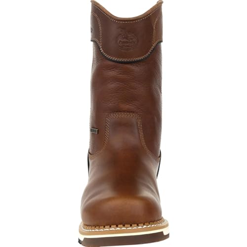 Georgia Boot Men's Brown Amp Lt Wedge Waterproof Pull on Industrial Boot