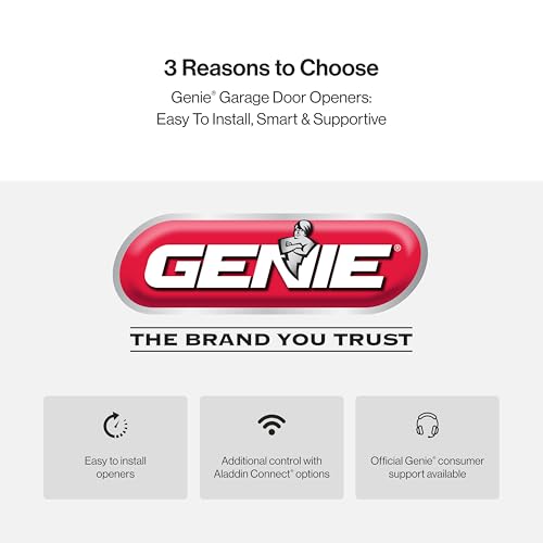 Genie Chain Drive 750 3/4 HPc Garage Door Opener w/Battery Backup - Heavy Duty - Operate your garage door when the primary power is out - Wireless Keypad Included, Model 7035-TKV,BLACK