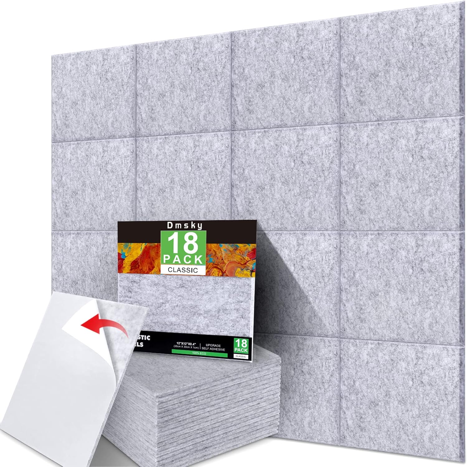 18 Pack Self-adhesive Acoustic Panels Soundproof Wall Panels 12"X10"X 0.4" Sound Absorbing Panel for Decoration Sound Deadening Panels Acoustic Treatment Panel For Home Office（White Hexagonal Design） Pack of 2