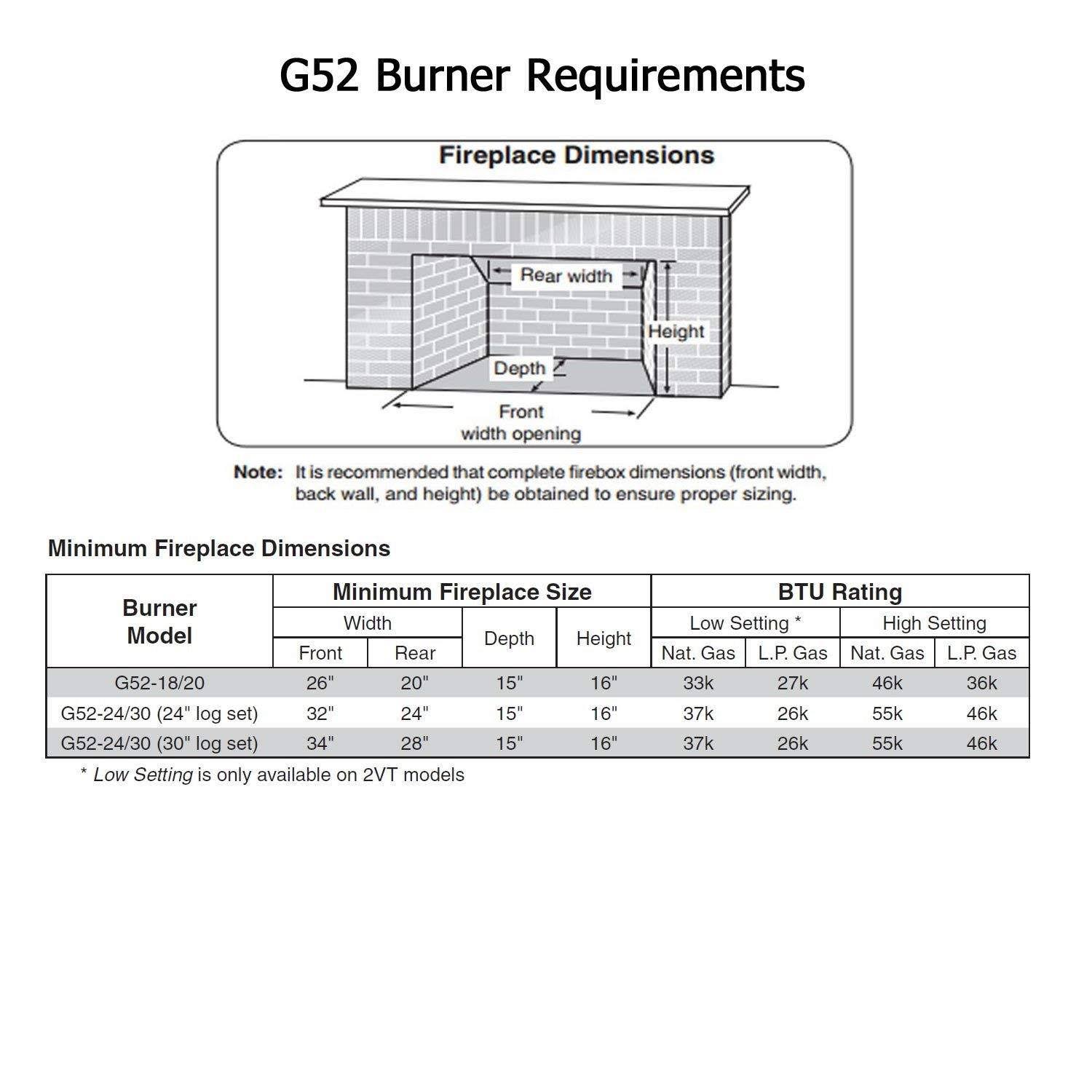 Real Fyre Vented G52 Fireplace Burner