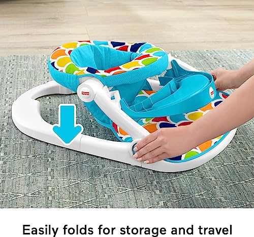 Fisher-Price 3-in-1 Snugapuppy Activity Center & Portable Baby Chair Sit-Me-Up Floor Seat with Developmental Toys & Machine Washable Seat Pad, Windmill