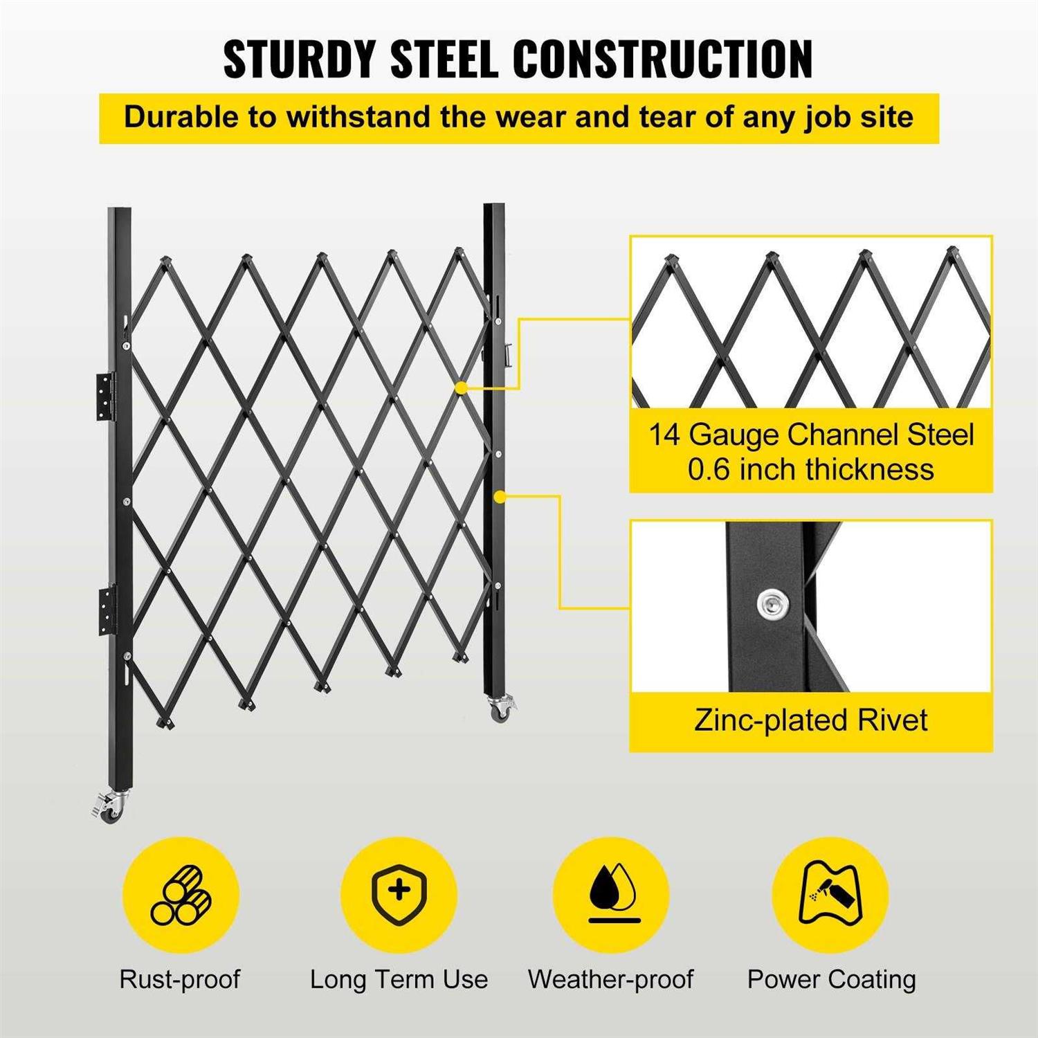 VEVOR Single Folding Security Gate H x Folding Door Gate