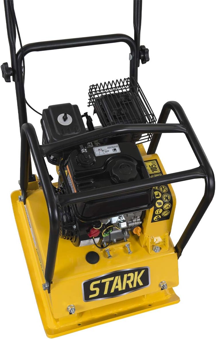 Stark 6.5hp Walk Behind Vibration Compaction Force Plate Compactor 2248lbs Force Foldable Handle Wheel 196cc EPA Engine