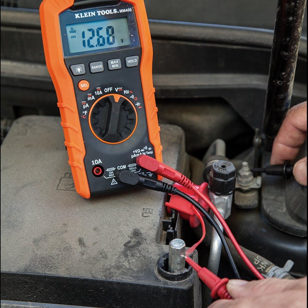Klein Tools Digital Multimeter, Auto-Ranging, 600V MM400 Pack of 2