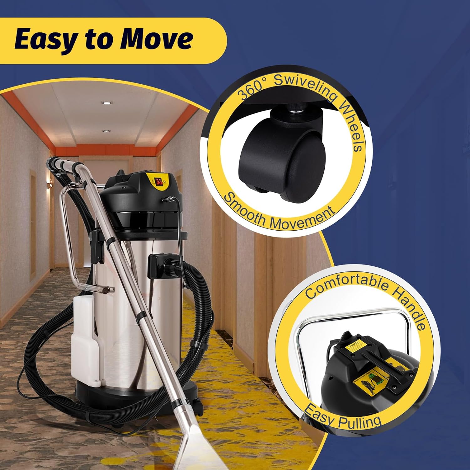 1000W 110V 40L Professional Commercial 3in1 Carpet Spraying Floor Brush Cleaner Extractor Vacuum Washing Machine Portable Carpet Cleaner USA（Two packages）