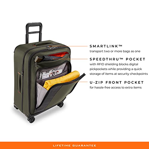 Briggs & Riley Domestic 22" Carry On Expandable Spinner - Luggage for Travel, Suitcases with Wheels, Softside Rolling Bag for Men & Women, Self-Repairing Zipper - ZDX Collection, Hunter
