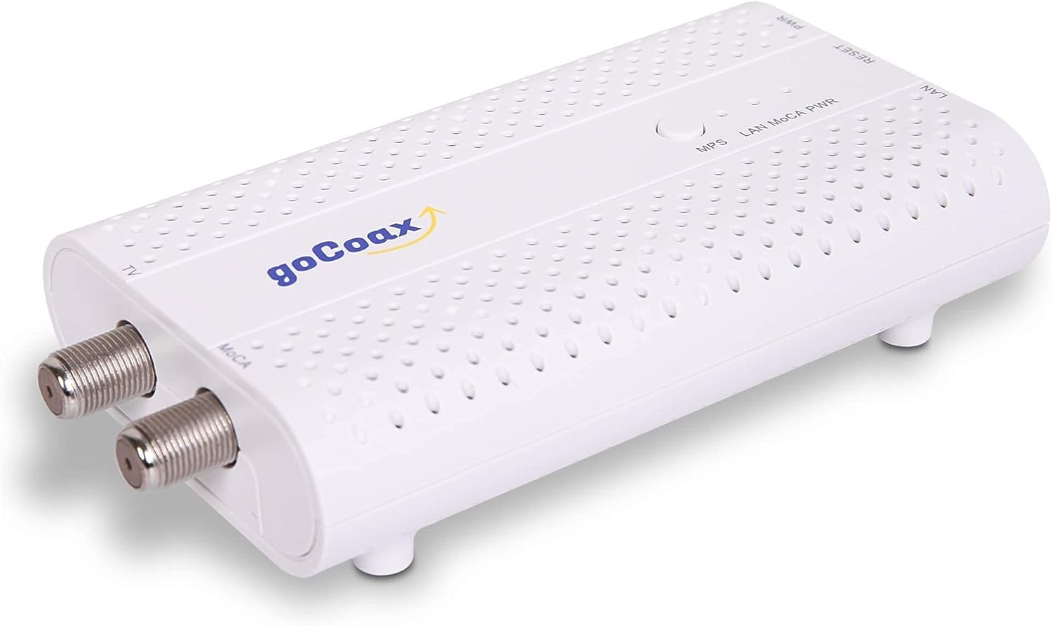 goCoax MoCA 2.5 Adapter with 2.5GbE Ethernet Port. MoCA 2.5. 1x 2.5GbE Port. Provide 2.5Gbps Bandwidth with existing coaxial Cables. White(Single, MA2500D)
