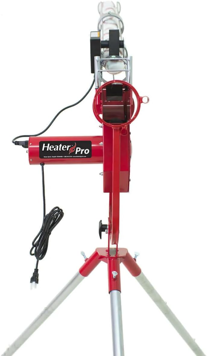 Heater Sports Pro Breaking Ball Baseball Pitching Machine With Auto Ball Feeder & Xtender 24' L x 12' W x 12' H' Batting Cage