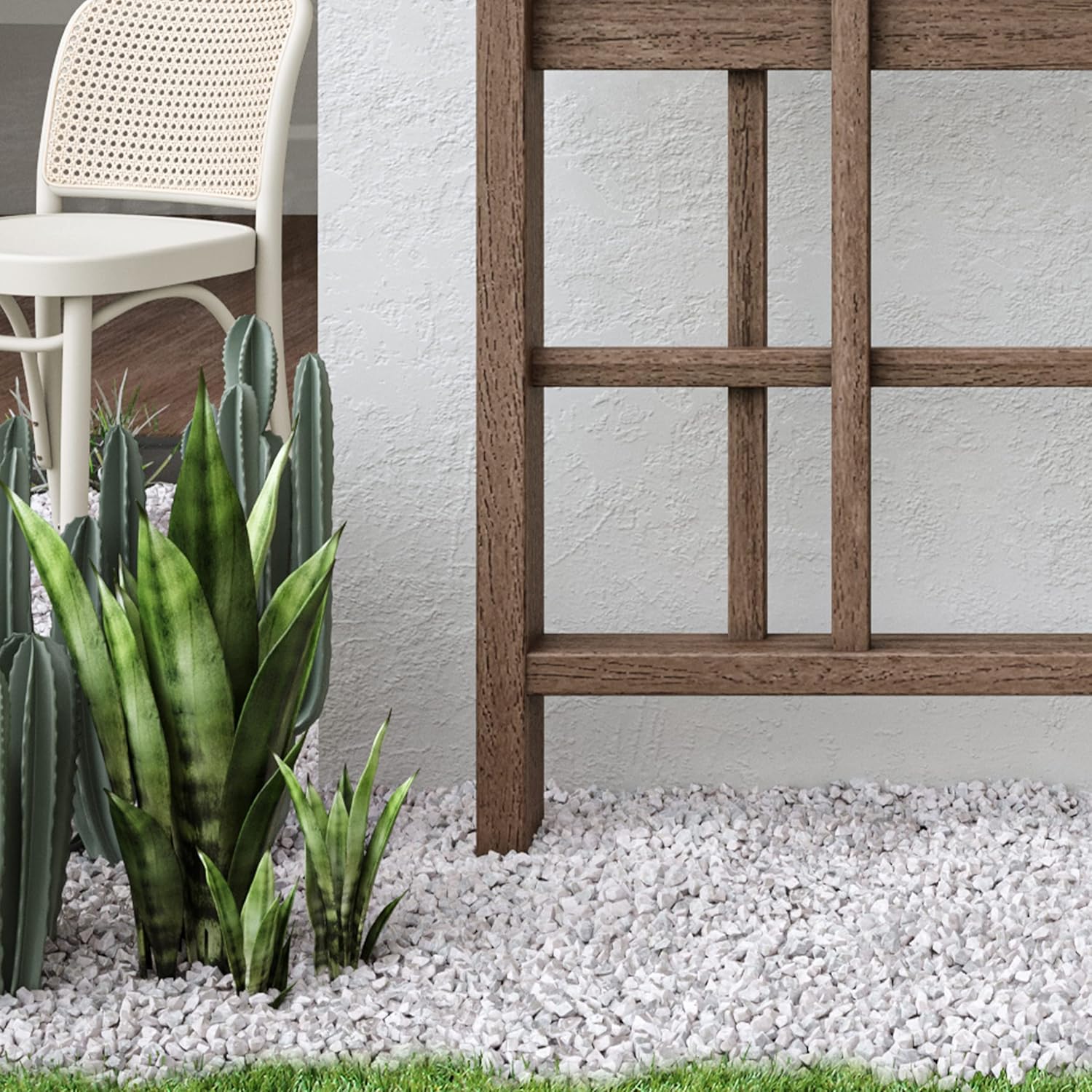 Vita Urbana Espresso Brown Embossed Vinyl Modern Trellis and Privacy Screen, 60 inch L x 84 in H, Garden Décor Lattice, BPA and Pthalate Free, VT17631