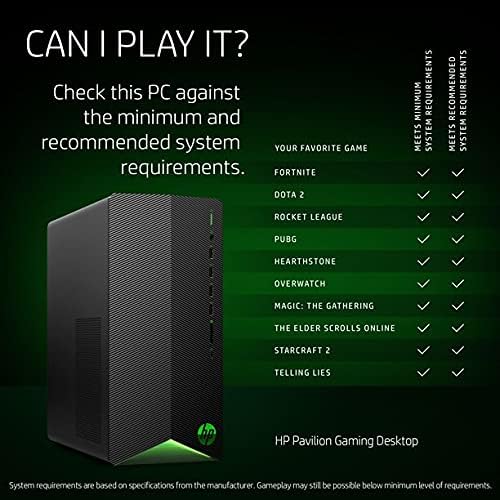 HP Pavilion Gaming Desktop Computer, AMD 6-Core Ryzen 5 5600G Processor(Beat i7-8700, Upto 4.4GHz), AMD Radeon RX5500 4 GB, 8GB RAM, 256GB PCIe NVMe SSD,Mouse and Keyboard, Win 10 Home