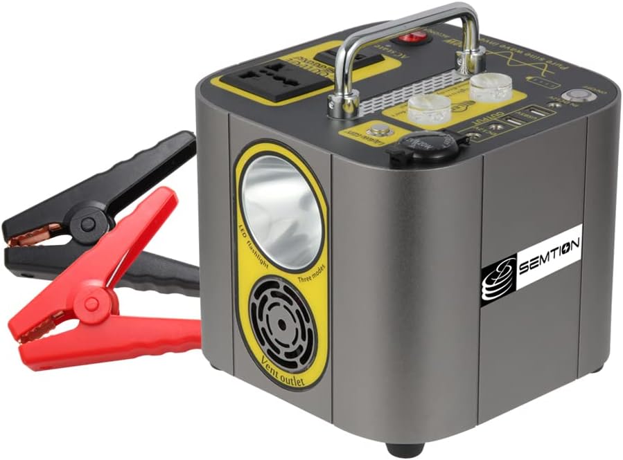 SEMTION Portable Power Station 592Wh/160000mAh 600W with Jump Starter for Outdoor Camping Home Emergency CPAP (600W)