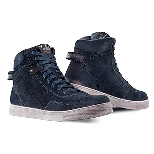 SHIMA SX-2 EVO Men's Motorcycle Shoes/Boots: Reinforced Leather, 4 Colors, TPU & ArmorPlus Ankle Safety, Breathable Suede & 3D Mesh, Anti-Slip Sole