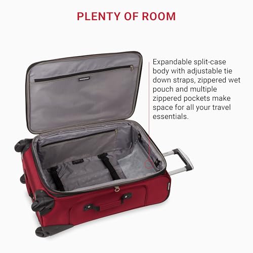 SwissGear Sion Softside Expandable Luggage, Black, Checked-Large 29-Inch