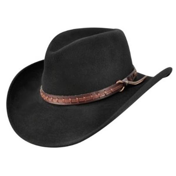 Men&s Bailey Firehole Wool LiteFelt Western Hat: Size: Small Black