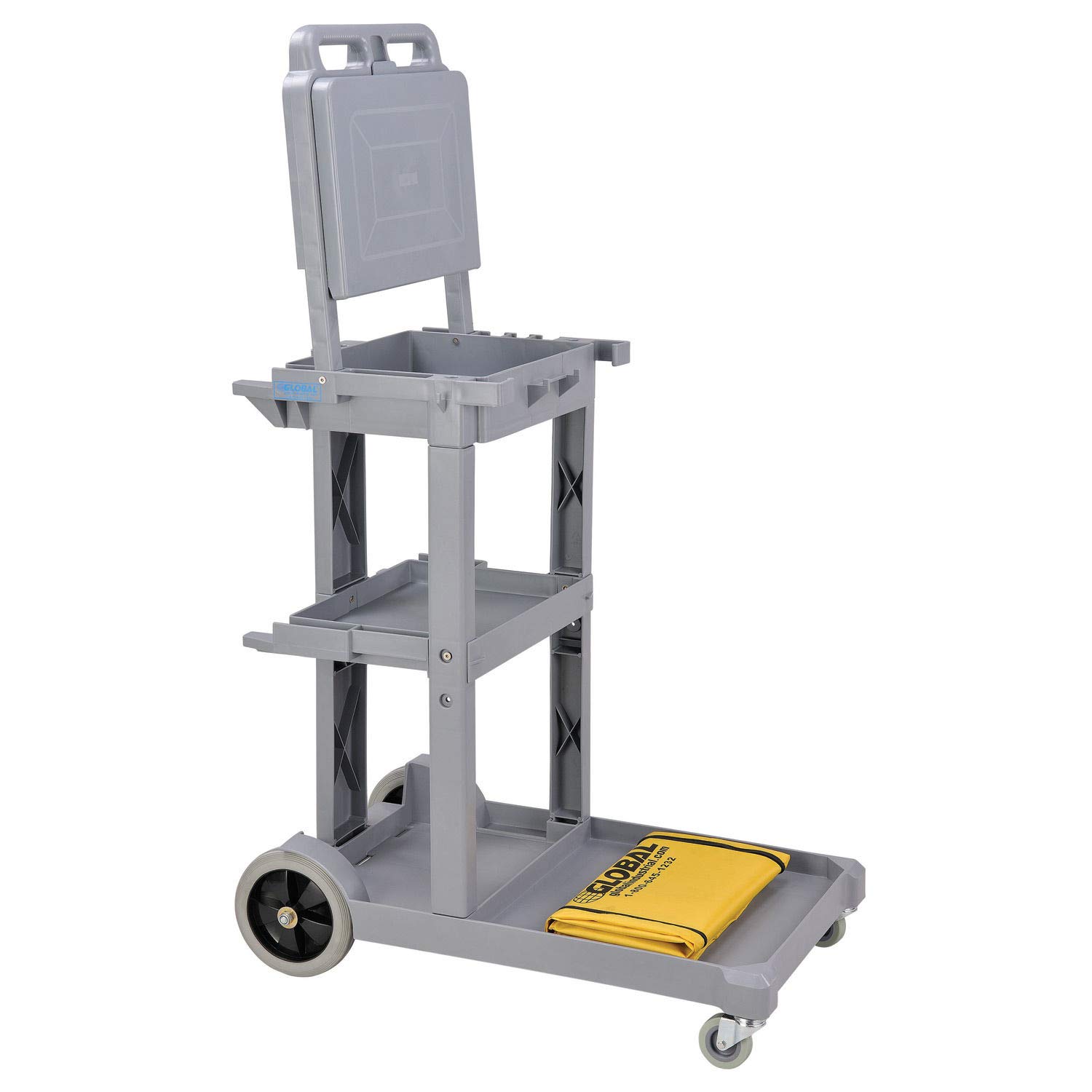 Global Industrial Janitor Cart Gray with 25 Gallon Vinyl Bag