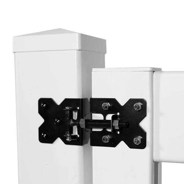 Outdoor Essentials Pro Series Lakewood 4 ft. x 6 ft. White Vinyl Baluster Top Privacy Fence Gate