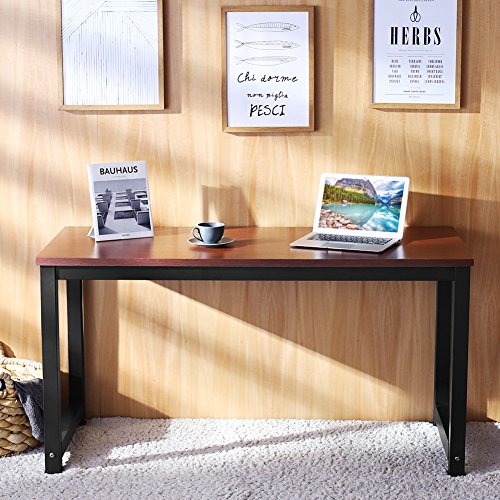 Tribesigns Modern Computer Desk, 63 x 31.5 inch Large Executive Office Desk Computer Table Study Writing Desk Workstation for Home Office, Spliced Desktop, White