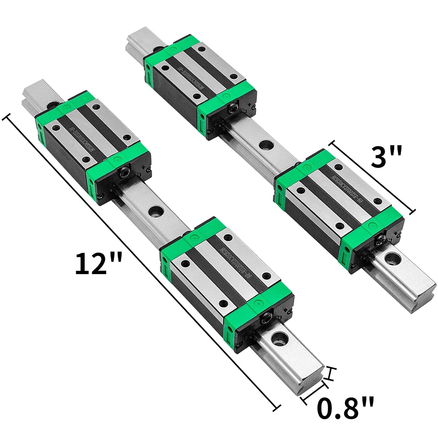 Linear Rail 15-300mm 2X Linear Guideway Rail 4X Square Type Carriage Bearing Block Linear Rail Support for 15mm Slotted Bearings