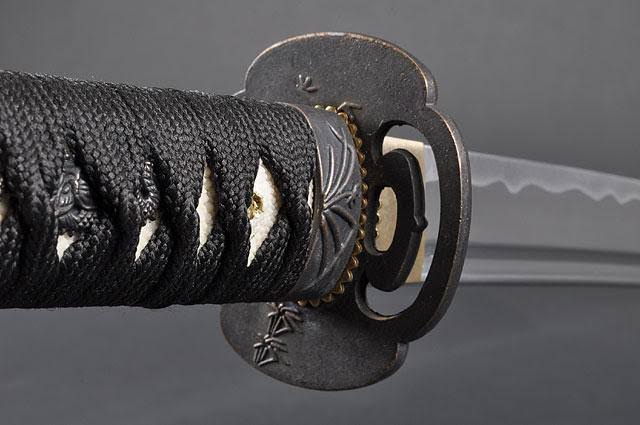 Handmade Sword - Aluminium Alloy Unsharpened Iaido Training Katana/Wakizashi Sword, Handmade, Full Tang, Black Scabbard