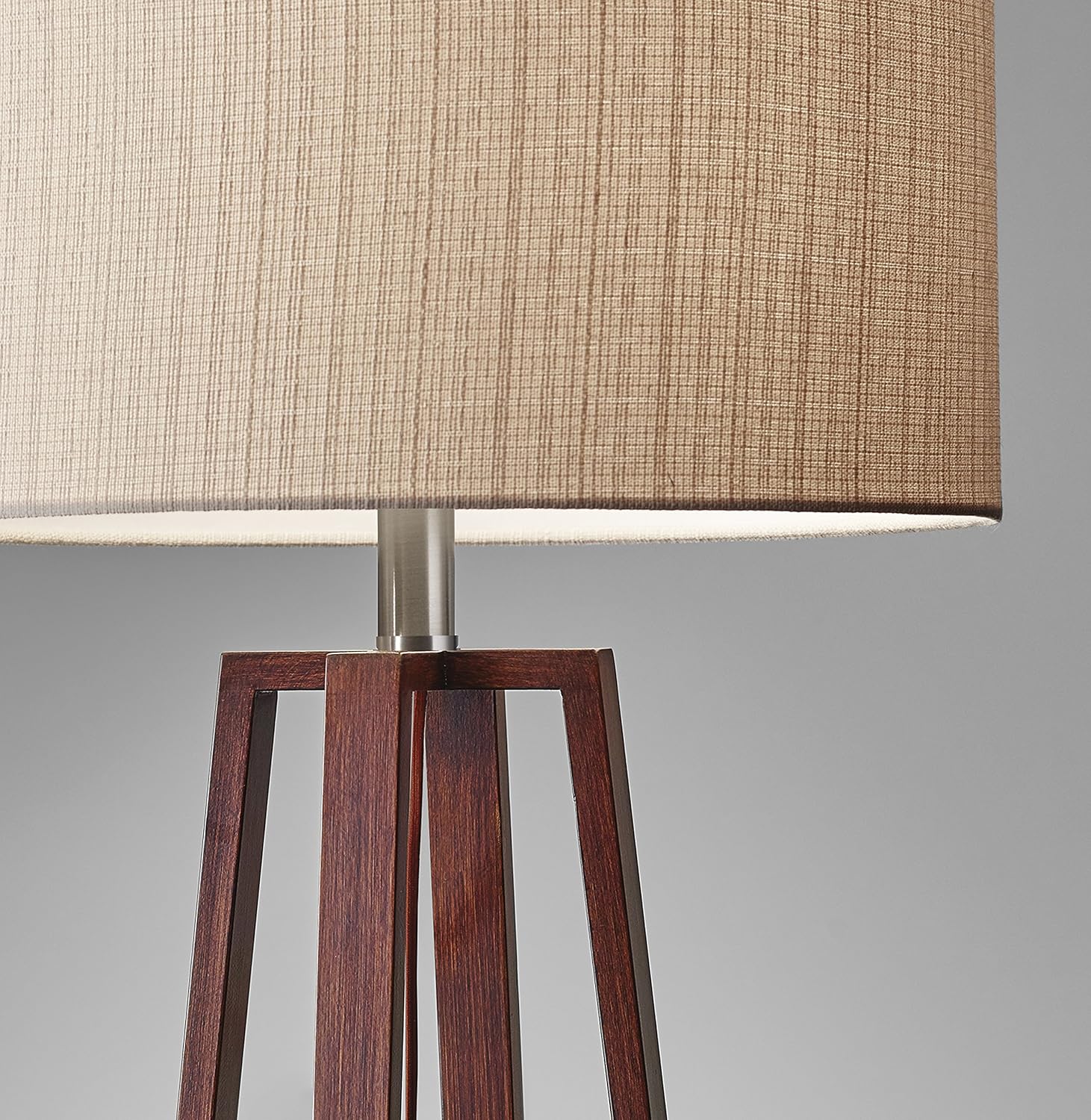 Adesso 1502-15 Quinn Table Lantern, 17 in, 60 W Incandescent/CFL, Walnut Birch Wood, 1 Wooden Lamp