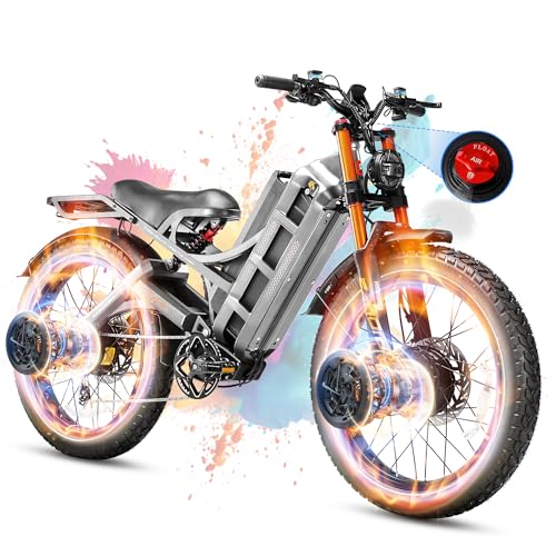 2025 Romeo Pro 3/Pro 2 Electric Bike for Adults 5000W/4000W Dual Motor E Bike 50/46MPH 60V/80Ah 52V/70AH Long Range Electric Bicycle,26 * 4.0 Fat Tire Full Suspension Electric Mountain Bike