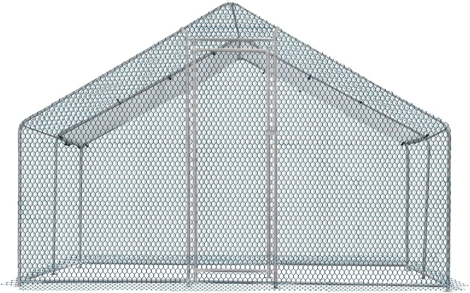 Large Chicken Coop,13 x 10 ft Large Metal Chicken Coop, Walk-in Poultry Cage Chicken Hen Run House with Waterproof Cover, Rabbits Cats Dogs Farm Pen for Outdoor Backyard Farm Garden